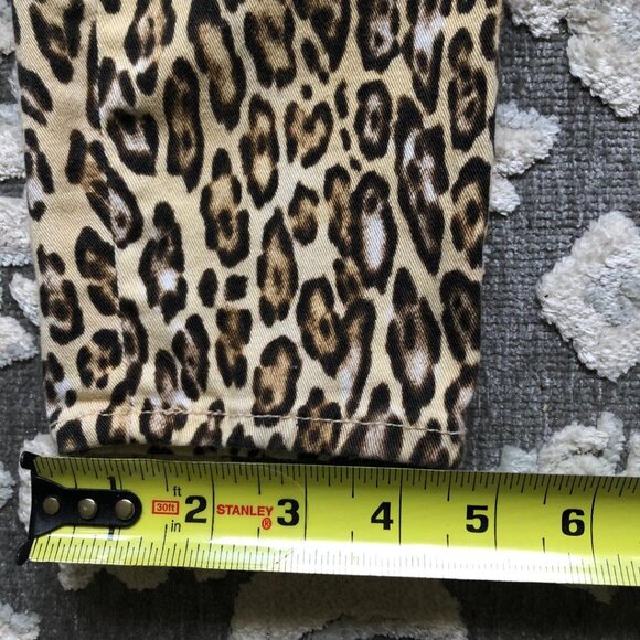 7 For All Mankind Sz 29 Waist, Dk Brown/Black & Tan Cheetah print,  skinny jeans - Picture 9 of 13